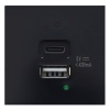 USB зарядное устройство 4.2A 20Вт Type A + C 2 модуля (45х45мм) Donel черный