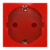 Розетка 2К+З винтовой зажим со шторками (45х45мм) Donel красный