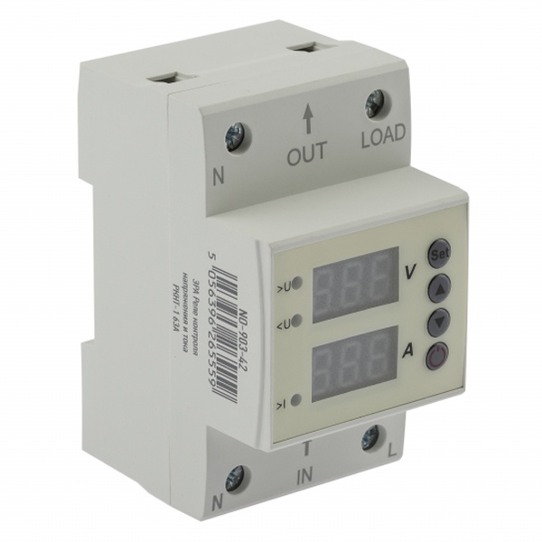 Реле контроля напряжения и тока РКНТ-1 63А электронный дисплей ЭРА (NO-903-42)