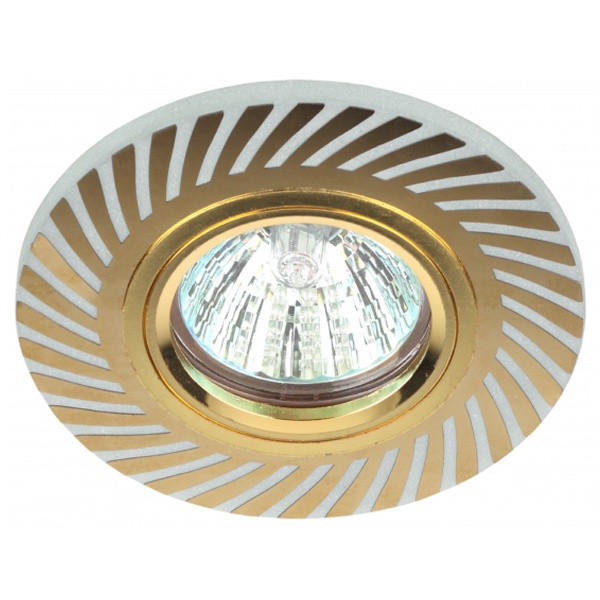 Светильник ЭРА DK LD39 WH/GD /1 декоративный со светодиодной подсветкой MR16, белый/золото