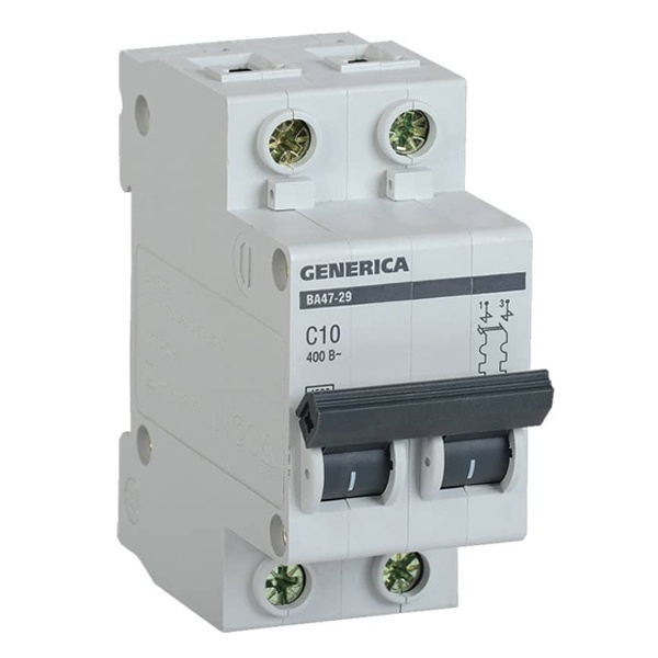 Автоматический выключатель GENERICA ВА 47-29 2Р 16А 4,5кА характеристика С ИЭК (автомат электрический)