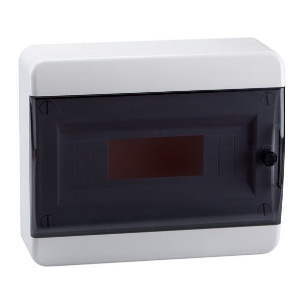 Щит навесной КЭАЗ 12 (1x12) модулей IP41 прозрачная черная дверца OptiBox P-BNK-2-12-IP41 (электрический шкаф)
