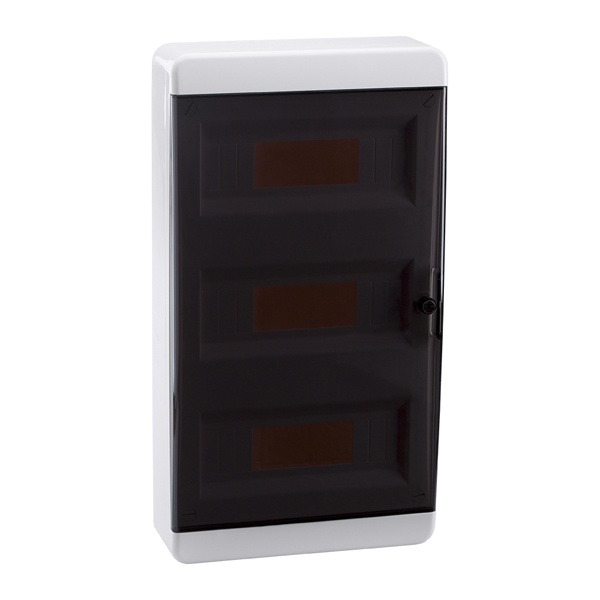 Щит навесной КЭАЗ 36 (3x12) модулей IP41 прозрачная черная дверца OptiBox P-BNK-2-36-IP41 (электрический шкаф)