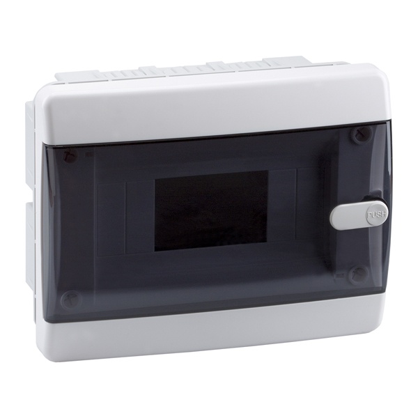Щит встраиваемый КЭАЗ 8 (1x8) модулей IP41 прозрачная черная дверца OptiBox P-CVK-1-08-IP41