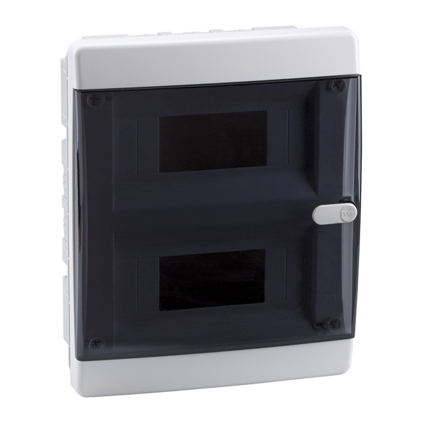 Щит встраиваемый КЭАЗ 18 (1x18) модулей IP41 прозрачная черная дверца OptiBox P-CVK-1-18-IP41