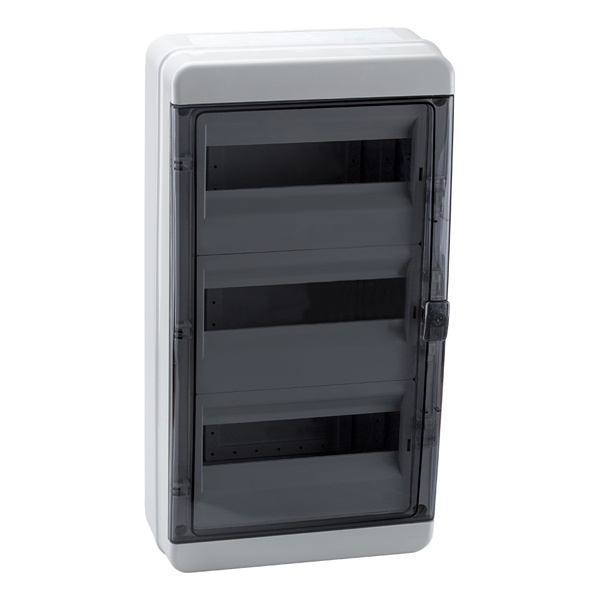 Щит навесной КЭАЗ 36 модулей (3х12) IP65 прозрачная черная дверца OptiBox P-BNK-3-36-IP65 (электрический шкаф)
