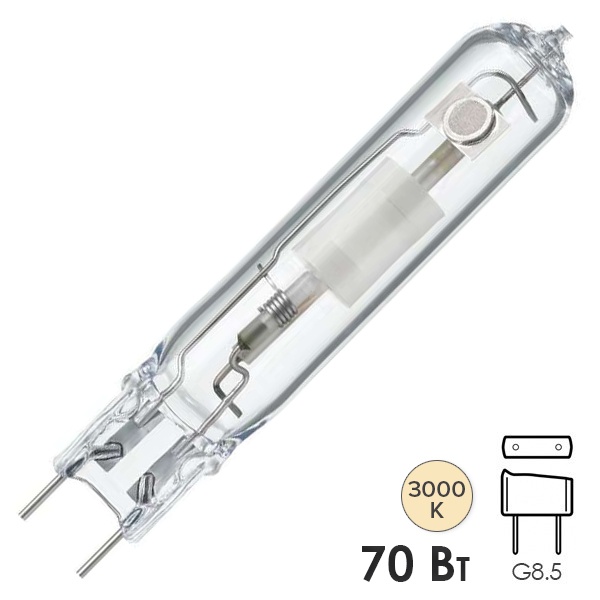 Лампа металлогалогенная Philips MASTERColour CDM-TC 70W/830 3000K G8.5 (МГЛ)