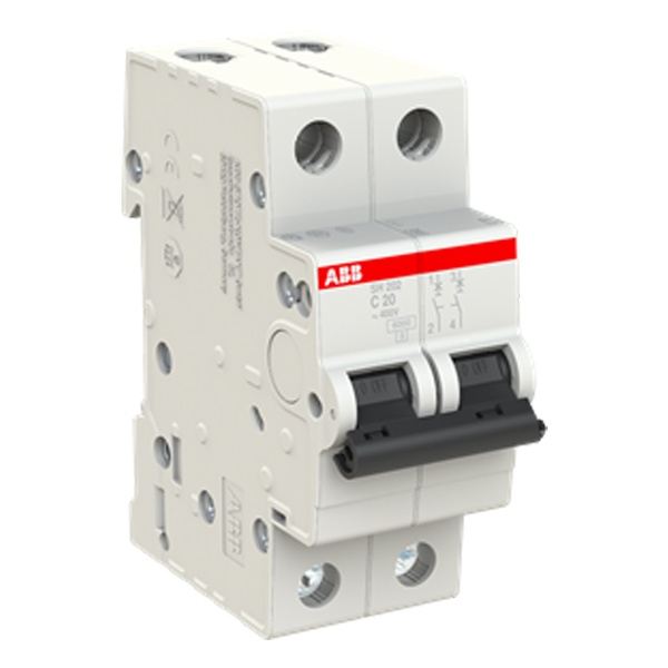 Автоматический выключатель ABB 2-полюсный SH202 C20 6кА (автомат электрический)