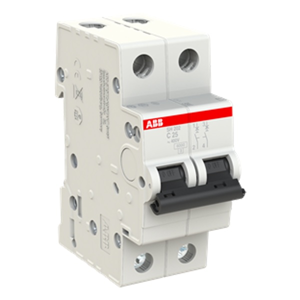 Автоматический выключатель ABB 2-полюсный SH202 C25 6кА (автомат электрический)