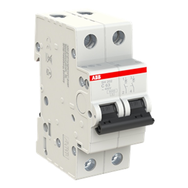 Автоматический выключатель ABB 2-полюсный SH202 C63 6кА (автомат электрический)
