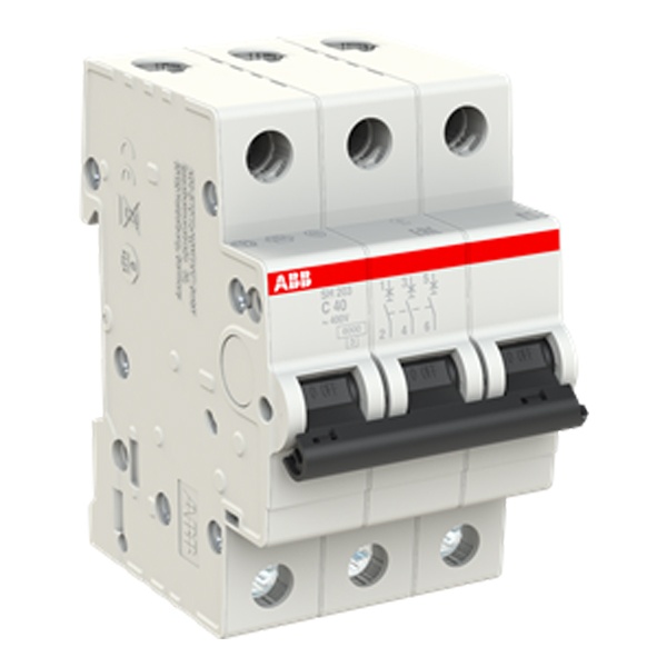 Автоматический выключатель ABB 3-полюсный SH203 C40 6кА (автомат электрический)