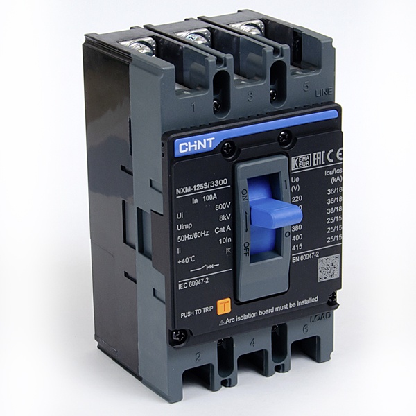 Автоматический выключатель NXM-125S/3Р 100A 25кА CHINT (автомат электрический)