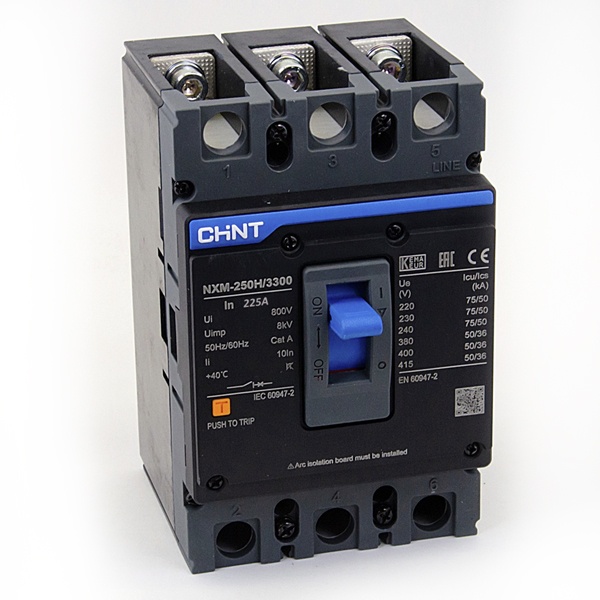 Автоматический выключатель NXM-250S/3Р 225A 35кА CHINT (автомат электрический)