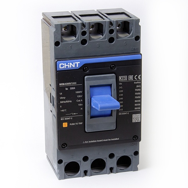 Автоматический выключатель NXM-630S/3Р 500A 50кА CHINT (автомат электрический)