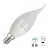 Лампа светодиодная свеча на ветру ЭРА RED LINE LED BXS 8W 840 E14 R белый свет (5056396284215)