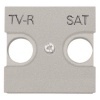 Накладка для TV-R-SAT розетки 2 модуля ABB Zenit, серебристый (N2250.1 PL)