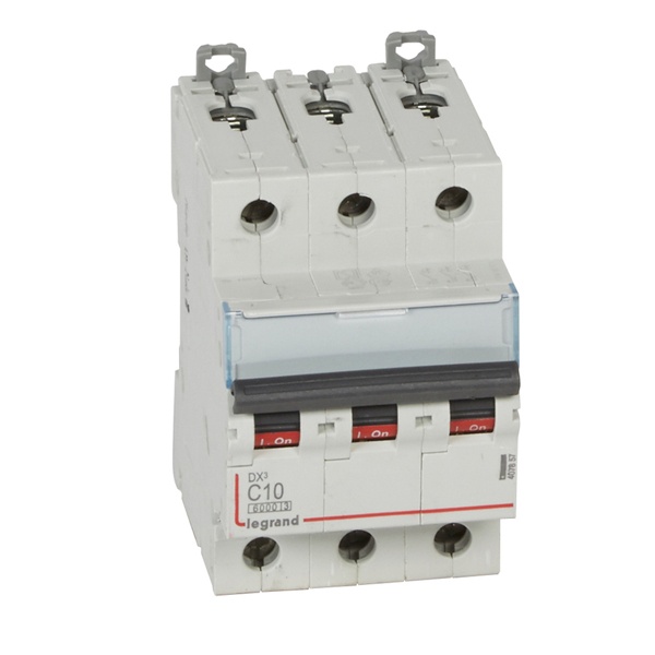 Автоматический выключатель Legrand DX3 3П C10A 6/10kA 3 модуля (автомат) (автомат электрический)