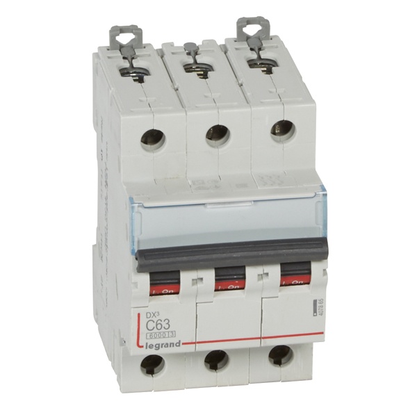 Автоматический выключатель Legrand DX3 3П C63A 6/10kA 3 модуля (автомат) (автомат электрический)
