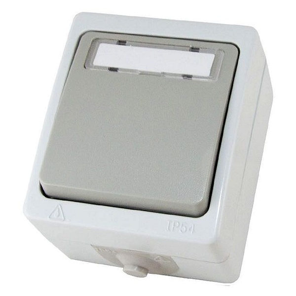 Кнопка звонковая с полем для надписи IP54 6A серия Вуокса TDM серый