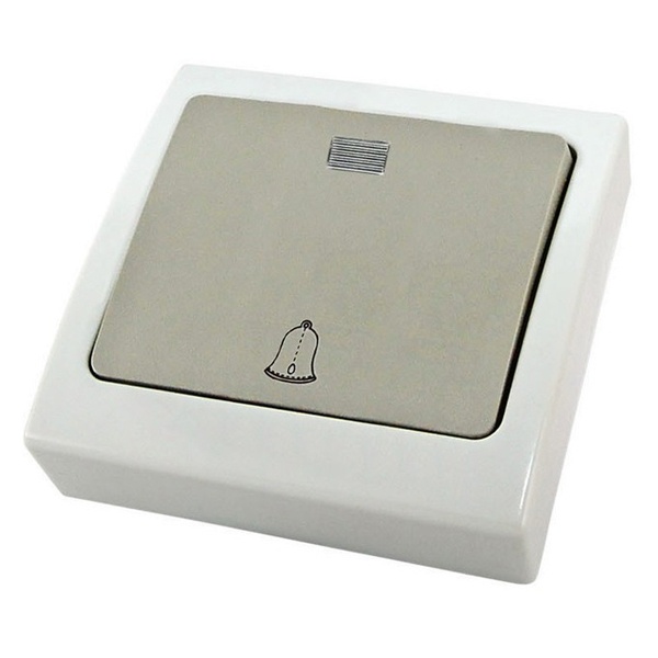 Кнопка звонковая с подсветкой скрытой установки IP54 6A серия Вуокса TDM серый