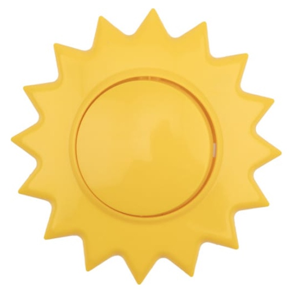 Выключатель одноклавишный KRANZ HAPPY Солнце скрытой установки, желтый