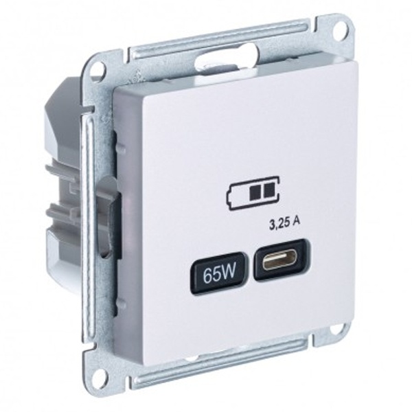 Зарядка USB тип С 65W высокоскоростная зарядка QC, PD,SE AtlasDesign, жемчуг