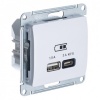 Зарядка USB тип А + тип С 45W высокоскоростная зарядка QC, PD,SE Glossa, белый