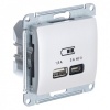 Зарядка USB тип А + тип С 45W высокоскоростная зарядка QC, PD,SE Glossa, перламутр