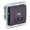 Зарядка USB тип С 65W высокоскоростная зарядка QC, PD,SE Glossa, шоколад
