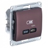 Зарядка USB тип С 65W высокоскоростная зарядка QC, PD,SE Glossa, баклажановый