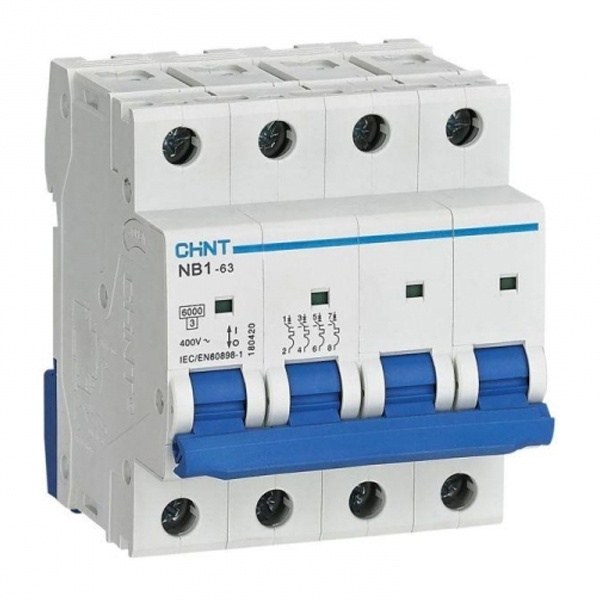Автоматический выключатель NB1-63 4P 16А 6kA х-ка C (DB) (R) CHINT (автомат электрический)