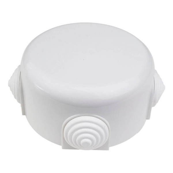 Коробка распределительная D90*45мм ( 4 кабельных ввода в комплекте ) Bironi Ришелье , пластик белый