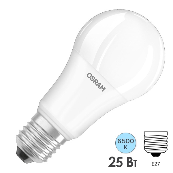 Лампа светодиодная OSRAM LED Value LVCLA200 25SW/865 (200W) 230V FR E27 2000lm d65x132mm