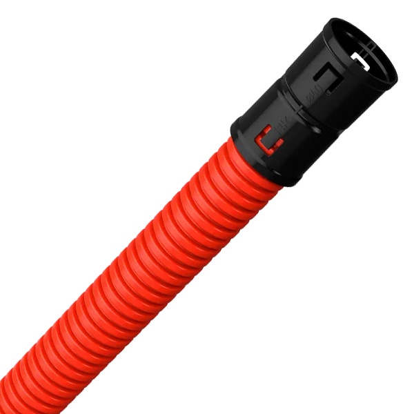 Труба гофрированная двустенная ПНД 40 мм красная [50м] IEK (гофра для кабеля)