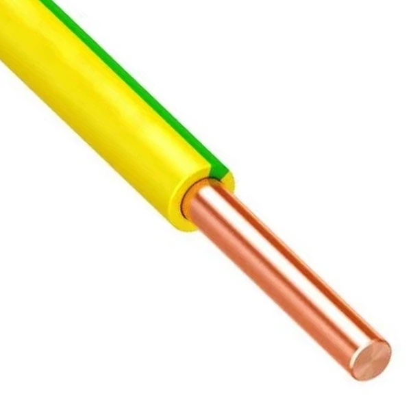Провод установочный ПуВнг(А)-LS 1х1,5 силовой медный (ПВ-1) желто-зеленый ГОСТ 31947 ККЗ
