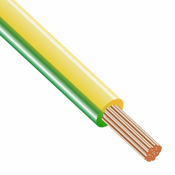 Провод установочный ПуГВнг(А)-LS 1х0,5 гибкий силовой медный (ПВ-3) желто-зеленый ГОСТ 31947 ККЗ