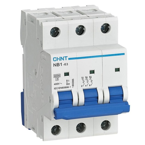 Автоматический выключатель NB1-63 3P 10A 6кА х-ка B (DB) (R) CHINT (автомат электрический)
