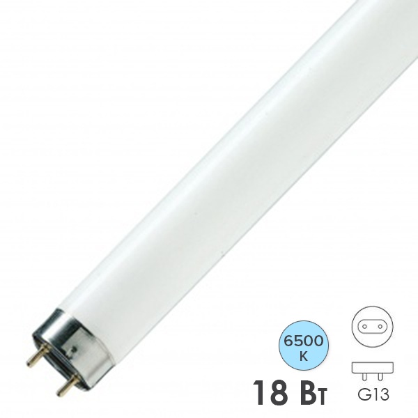Люминесцентная линейная лампа ЛТ T8 18W/765 6500K G13 590mm Формула Света