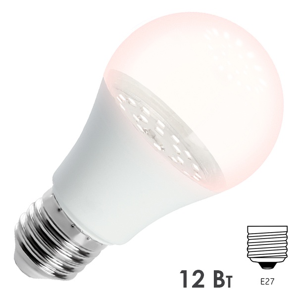 Лампа светодиодная для растений Feron LB-7062 A60 12W 175-265V E27 полный спектр