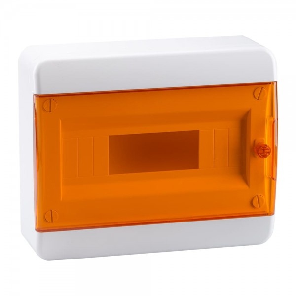 Щит навесной КЭАЗ 12 (1x12) модулей IP41 прозрачная оранжевая дверца OptiBox P-BNO-2-12-IP41 (электрический шкаф)