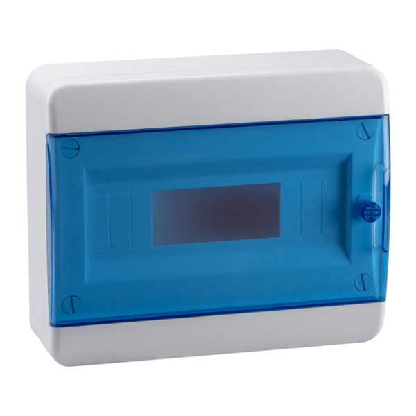 Щит навесной КЭАЗ 12 (1x12) модулей IP41 прозрачная синяя дверца OptiBox P-BNS-2-12-IP41 (электрический шкаф)