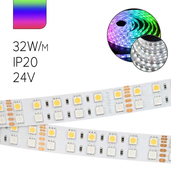 Светодиодная лента Arlight RT-B144-19mm 32W/m RGBW-Day 4000K 24V IP20 (5060, 720LED, LUX)