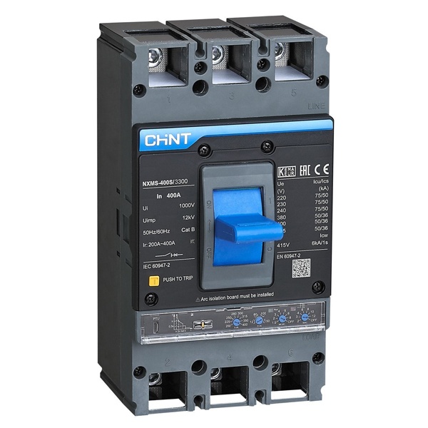 Автоматический выключатель NXMS-400H/3Р 400A 70кА с электронным расцепителем CHINT (автомат электрический)