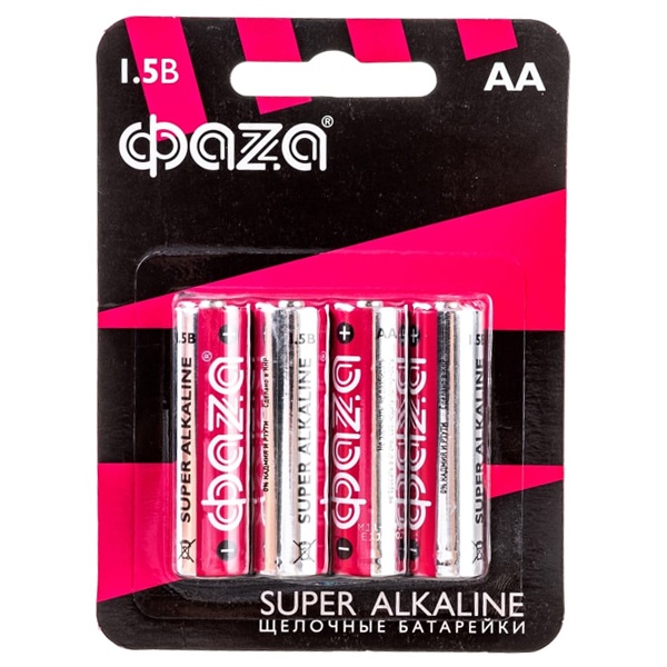 Батарейка AA/LR6 Super Alkaline 1,5V (упаковка 4шт) ФАZА