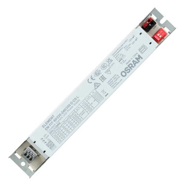 LED драйвер OSRAM EM FIT 40/220…240/350 D CS L 8-42W 40-120V 200/250/300/350mA DIP-переключатель