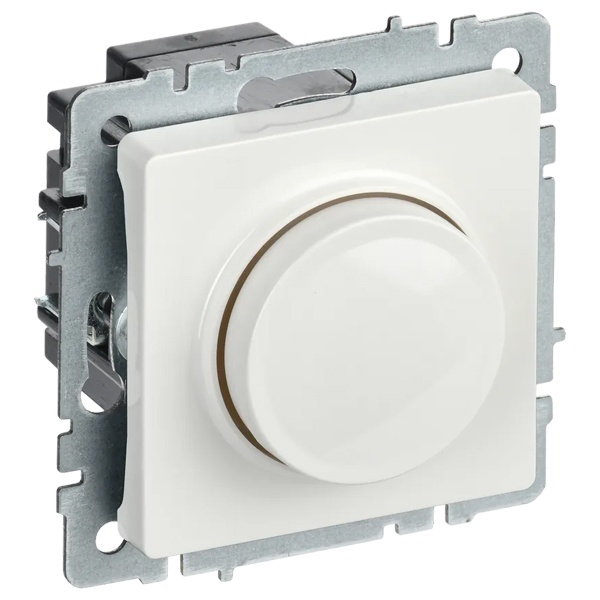 Светорегулятор поворотно-нажимной 600Вт IEK BRITE белый (СС10-1-0-БрБ)