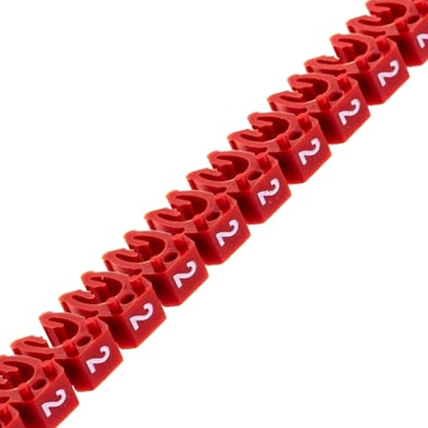 Маркер для кабеля сечением 0,5-1,5мм символ „2” MARK3 красный DKC