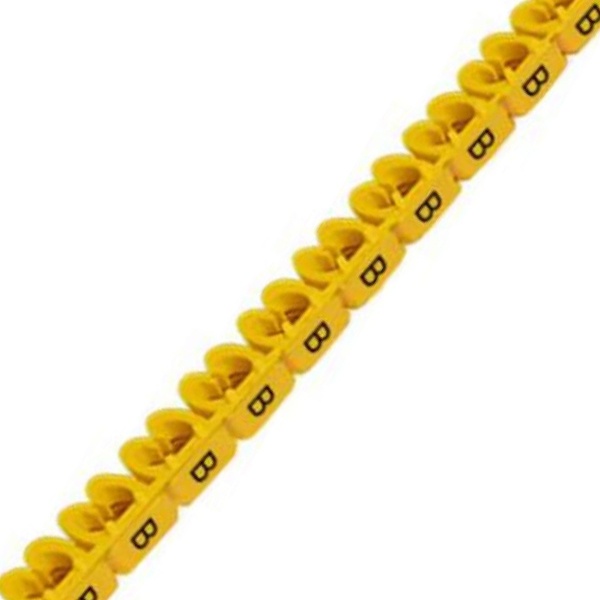 Маркер для кабеля сечением 1,5-2,5 мм символ „B” MARK3 желтый DKC