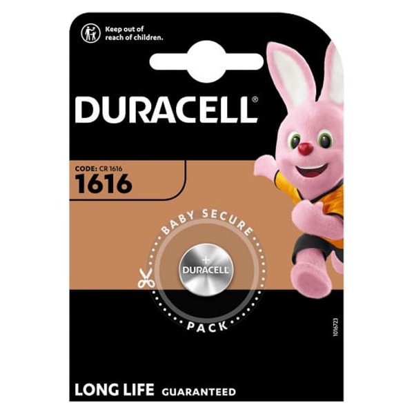 Батарейка Duracell CR 1616 литиевая 3V 5007992 (упаковка 1шт) 5000394030336