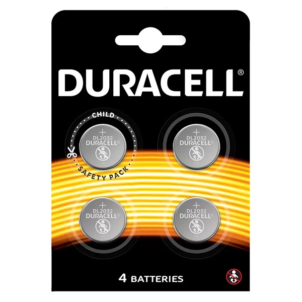 Батарейка 2032 Duracell CR2032 для электронных устройств 3V 5007662 (упаковка 4 шт) 5000394071780
